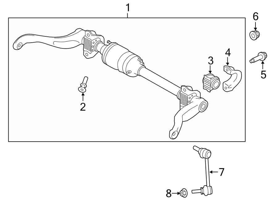 Diagram REAR SUSPENSION. STABILIZER BAR & COMPONENTS. for your 2023 Land Rover Defender 110 2.0L Ingenium A/T S Sport Utility 