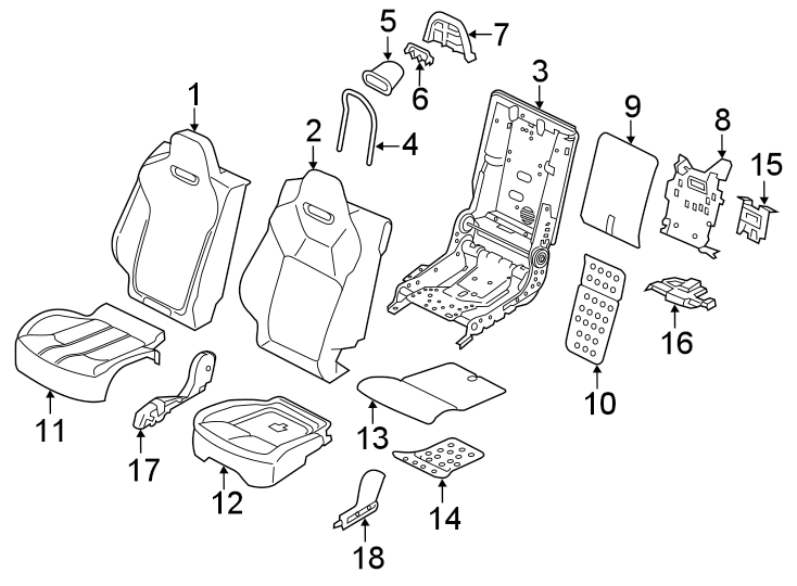 Diagram SEATS & TRACKS. REAR SEAT. for your 2018 Land Rover Range Rover Velar 3.0L V6 A/T S Sport Utility 