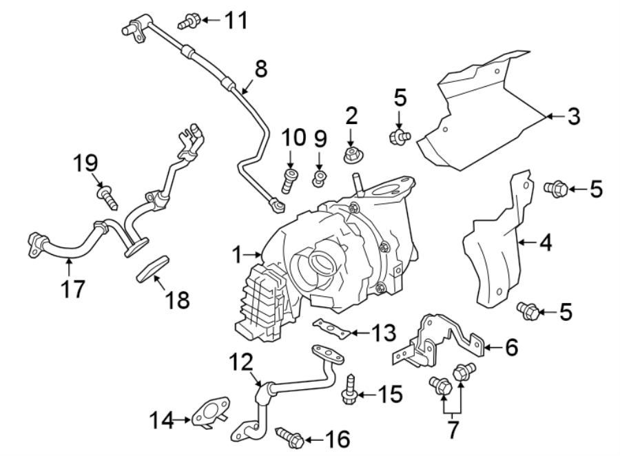 Diagram TURBOCHARGER & COMPONENTS. for your 2020 Land Rover Range Rover Velar   