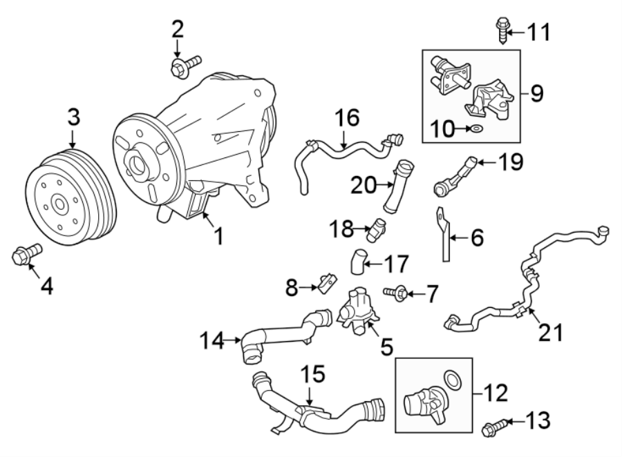 Diagram WATER PUMP. for your 2020 Land Rover Range Rover   