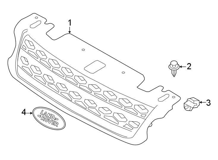 Diagram Grille & components. for your 2010 Land Rover Range Rover Sport   