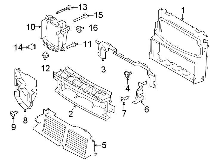 Diagram Radiator support. Air deflector. for your 2020 Land Rover Range Rover Sport   