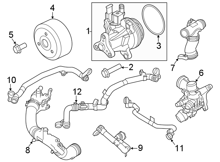 Diagram Water pump. for your 2022 Land Rover Range Rover  SV Autobiography Dynamic Black Edition Sport Utility 