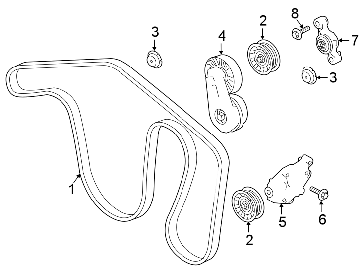 Diagram Belts & pulleys. for your 2021 Land Rover Range Rover  Autobiography Sport Utility 