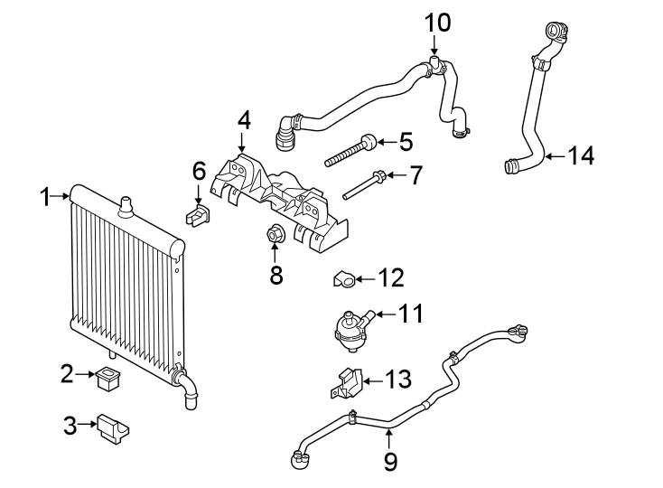 Diagram Radiator & components. for your 2015 Land Rover LR4   