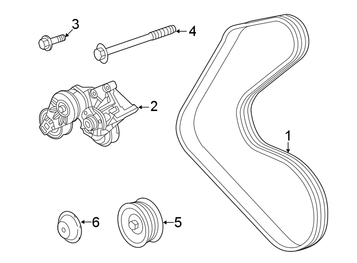 Diagram Belts & pulleys. for your Land Rover