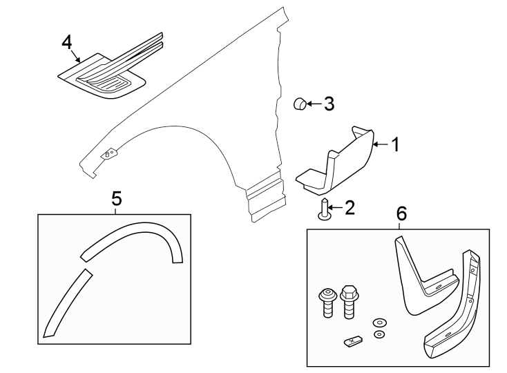 Diagram Fender. Exterior trim. for your 2023 Land Rover Defender 110   