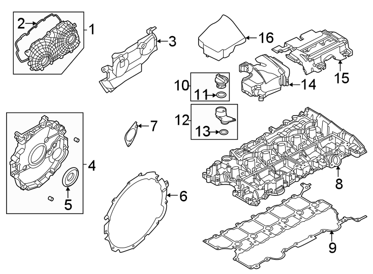 Diagram Valve & timing covers. for your 2020 Land Rover Range Rover Sport  HST Sport Utility 