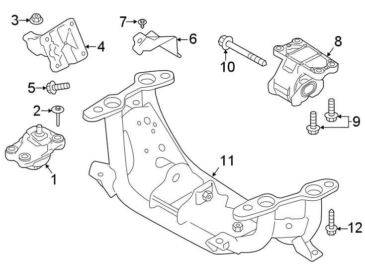 Diagram Engine & TRANS mounting. for your 2022 Land Rover Range Rover Evoque  R-Dynamic S Sport Utility 