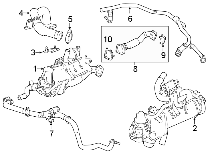 Diagram Emission system. Emission components. for your 2018 Land Rover Range Rover Velar   