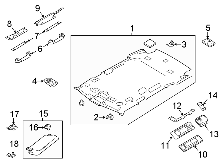 Diagram Interior trim. for your Land Rover