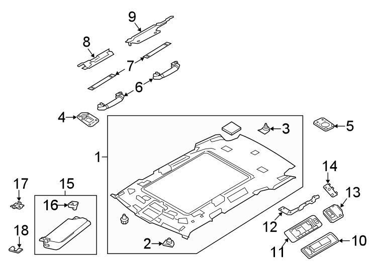 Diagram Interior trim. for your Land Rover