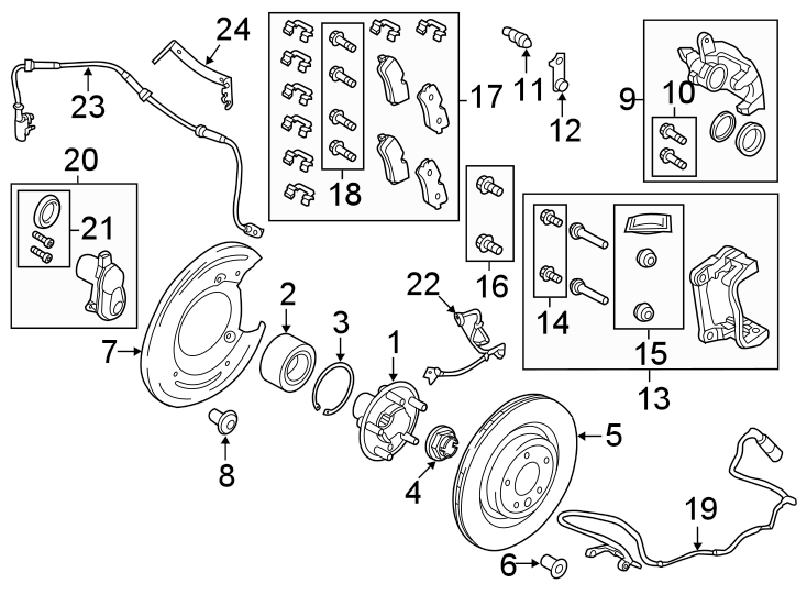 Diagram Rear suspension. Brake components. for your 1996 Land Rover