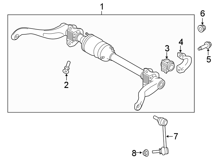 Diagram Rear suspension. Stabilizer bar & components. for your 2023 Land Rover Defender 110 2.0L Ingenium A/T S Sport Utility 