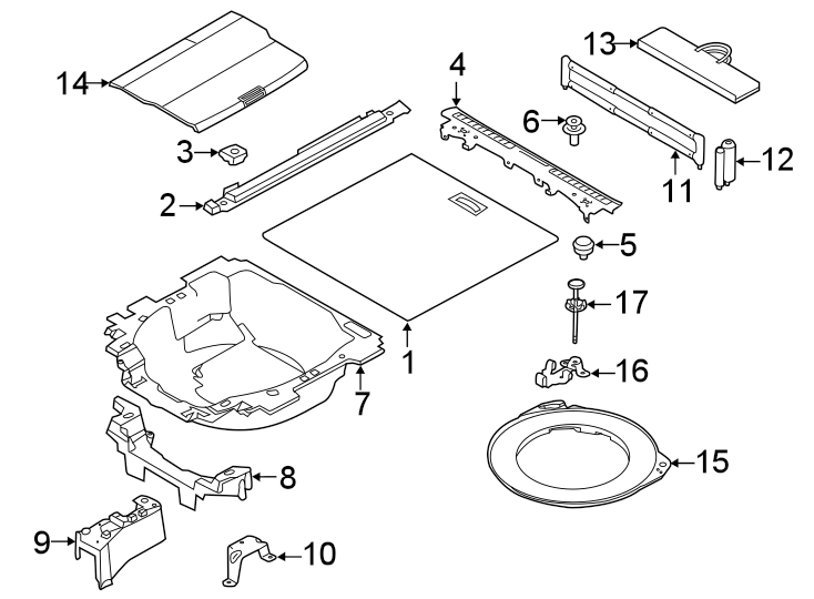 Diagram Rear body & floor. Interior trim. for your 2023 Land Rover Defender 90 5.0L V8 A/T V8 Carpathian Edition Sport Utility 