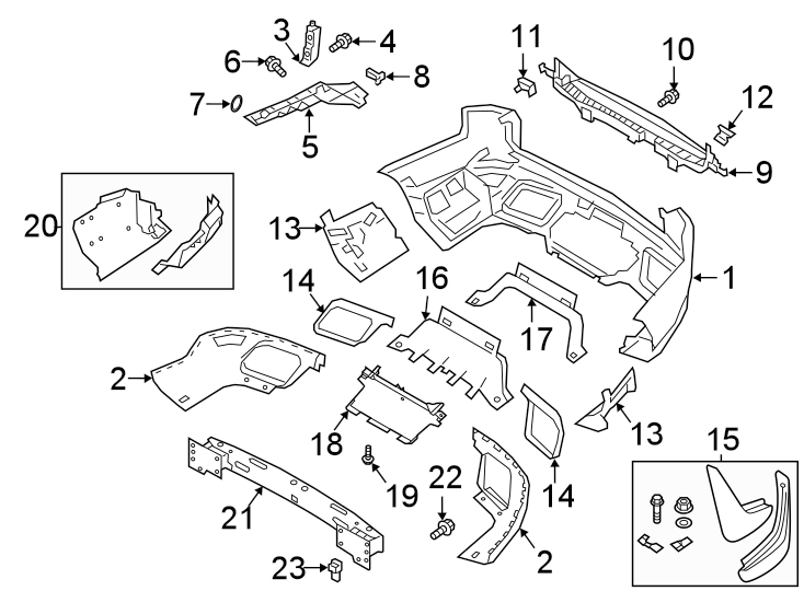 Diagram Rear bumper. Bumper & components. for your 2019 Land Rover Range Rover  SV Coupe Sport Utility 