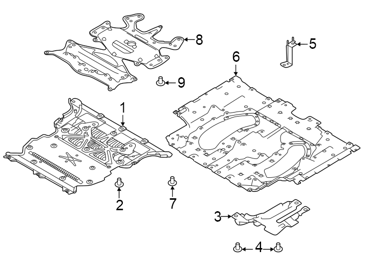 Diagram Radiator support. Under cover & splash shields. for your 2022 Land Rover Discovery Sport   