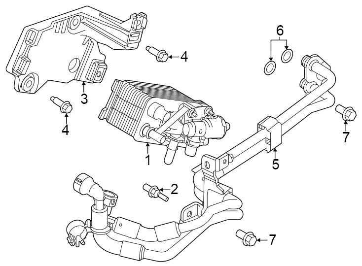 Diagram TRANS oil cooler. for your 2023 Land Rover Range Rover Sport 3.0L 6 cylinder PLUG-IN HYBRID EV-GAS (PHEV) A/T Autobiography Sport Utility 