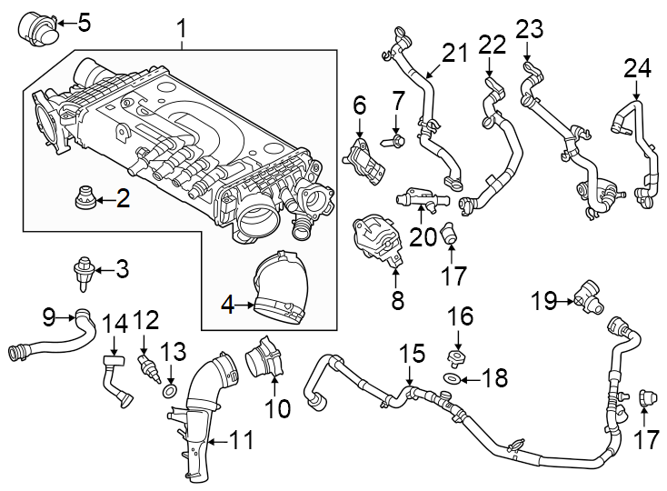 Diagram Intercooler. for your 2016 Land Rover Range Rover Sport   