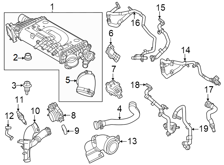 Diagram Intercooler. for your 2019 Land Rover Range Rover Sport   