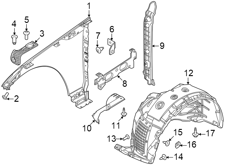 Diagram Fender & components. for your 2015 Land Rover Discovery Sport   