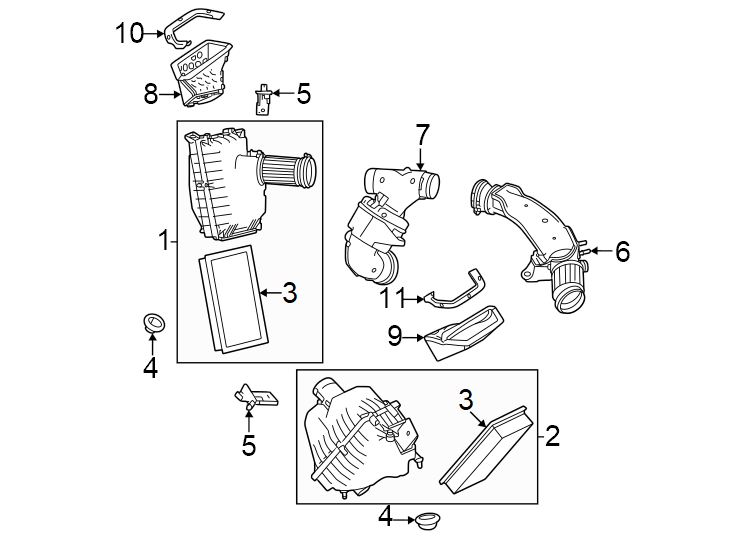 Diagram Air intake. for your Land Rover