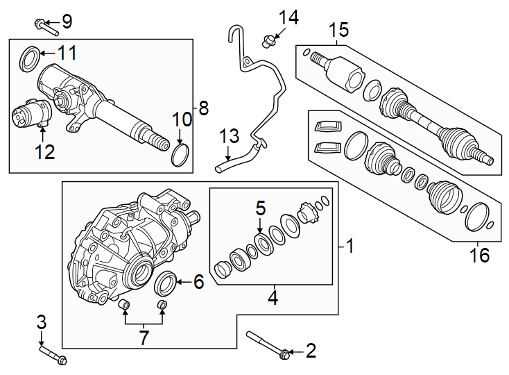 Diagram Front suspension. Carrier & front axles. for your 2020 Land Rover Range Rover Velar 5.0L V8 A/T 4WD SV Autobiography Dynamic Sport Utility 