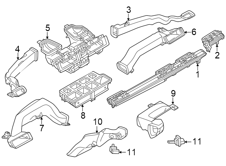 Diagram Instrument panel. Ducts. for your 2013 Land Rover Range Rover   