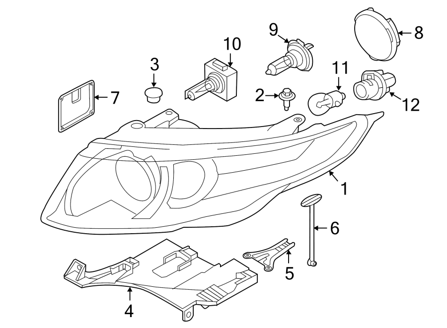 Diagram FRONT LAMPS. HEADLAMP COMPONENTS. for your 2018 Land Rover Range Rover Velar   