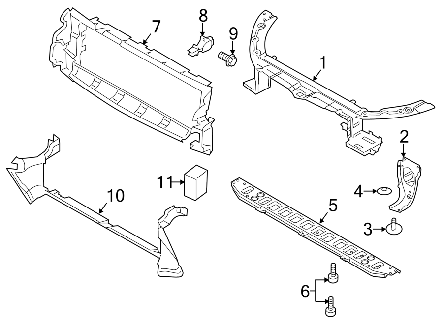 Diagram RADIATOR SUPPORT. for your Land Rover