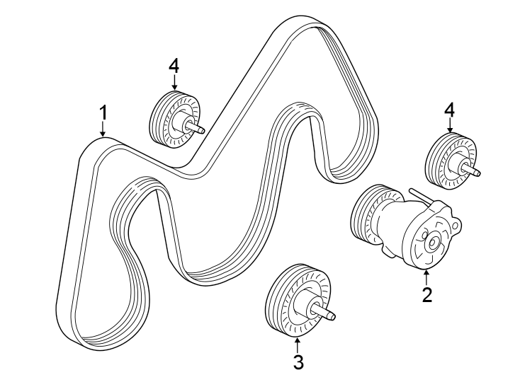 Diagram BELTS & PULLEYS. for your 2020 Land Rover Range Rover Evoque  R-Dynamic SE Sport Utility 