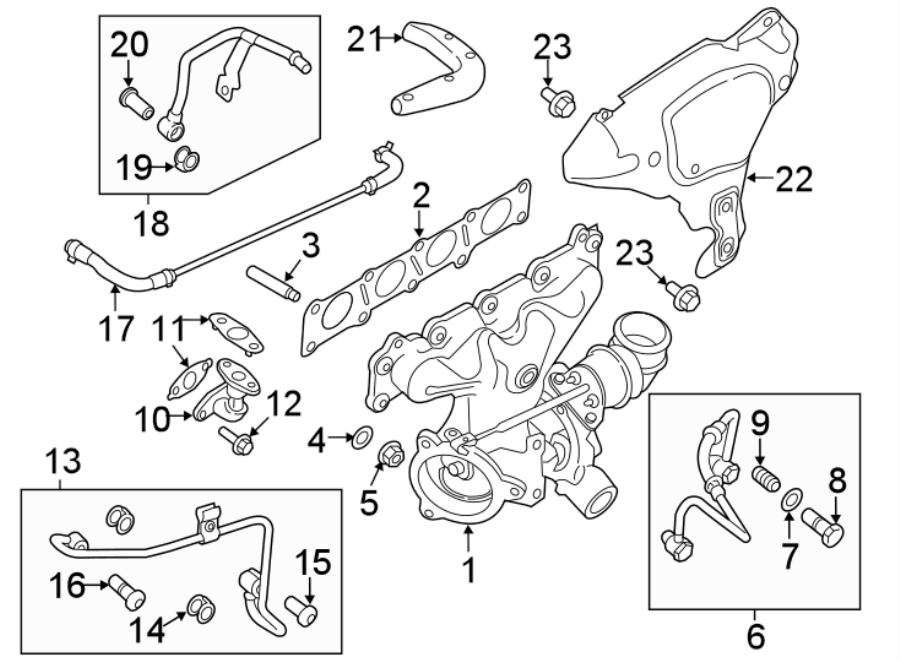 Diagram ENGINE / TRANSAXLE. TURBOCHARGER & COMPONENTS. for your 2013 Land Rover LR4   