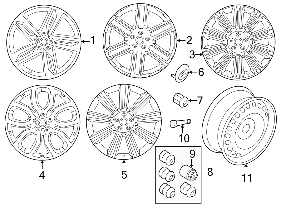 Diagram WHEELS. for your 2019 Land Rover Range Rover Sport   