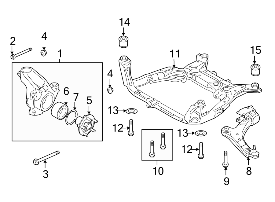 Diagram FRONT SUSPENSION. SUSPENSION COMPONENTS. for your Land Rover Range Rover Sport  