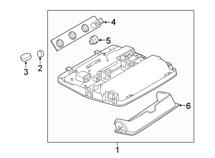 Diagram OVERHEAD CONSOLE. for your 2015 Land Rover Range Rover Evoque  Prestige Sport Utility 