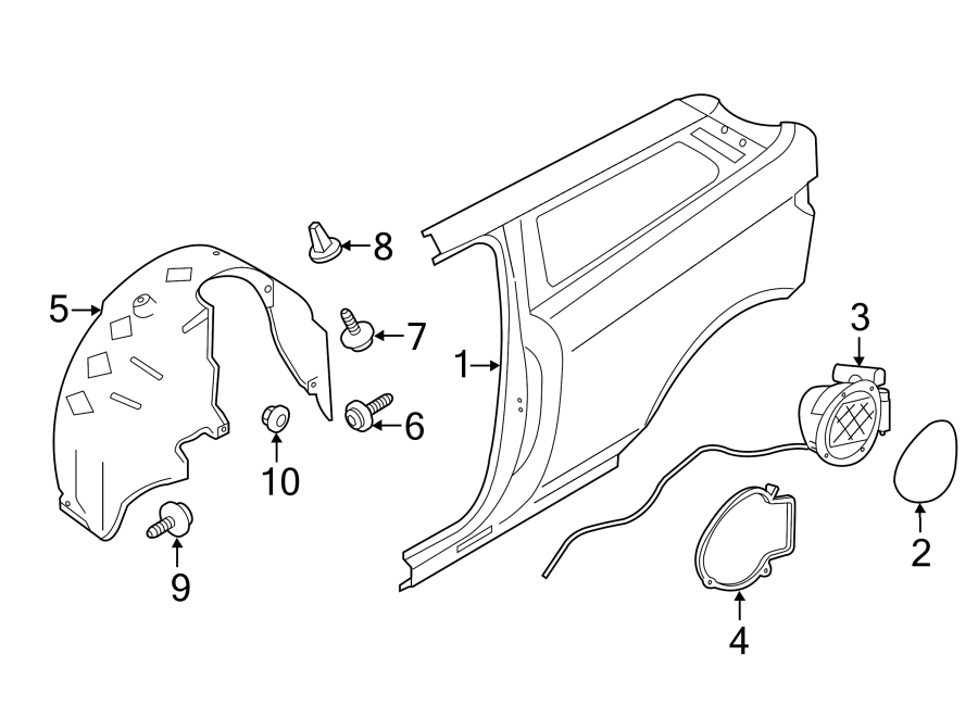 Diagram QUARTER PANEL & COMPONENTS. for your Land Rover