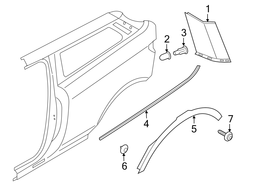 Diagram QUARTER PANEL. EXTERIOR TRIM. for your Land Rover