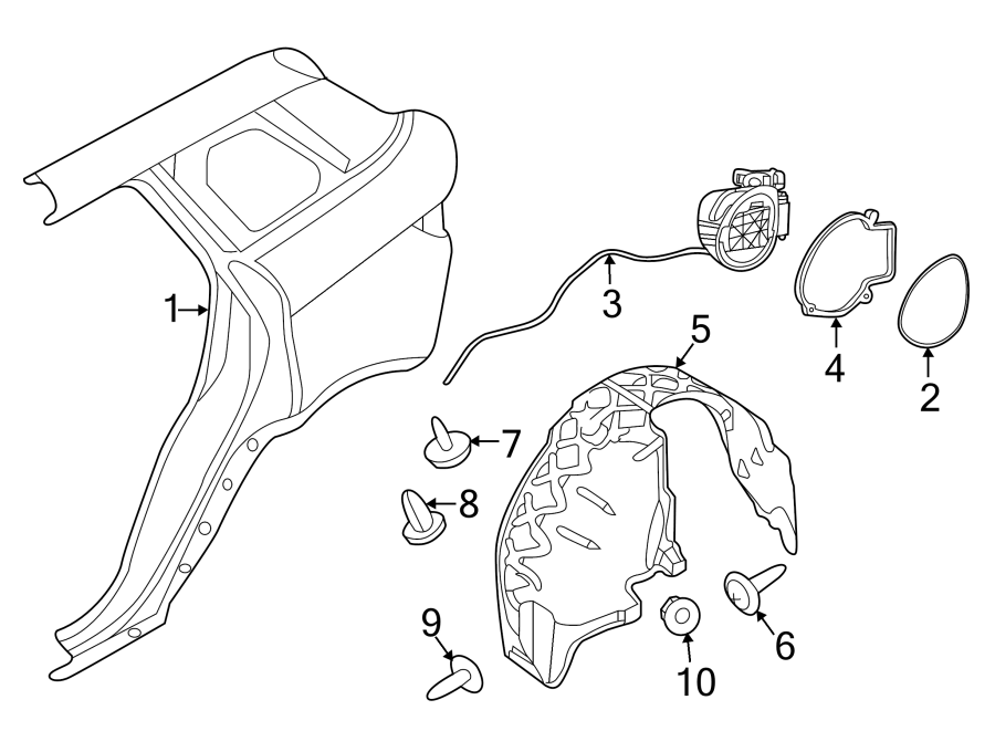 Diagram QUARTER PANEL & COMPONENTS. for your Land Rover