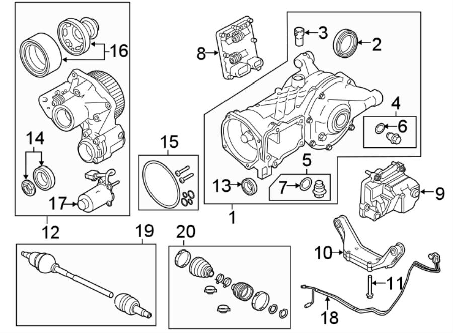 Diagram REAR SUSPENSION. AXLE & DIFFERENTIAL. for your 2017 Land Rover Range Rover Evoque 2.0L EcoBoost A/T HSE Dynamic Sport Utility 