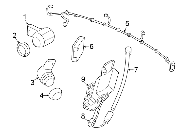 Diagram REAR BUMPER. ELECTRICAL COMPONENTS. for your Land Rover