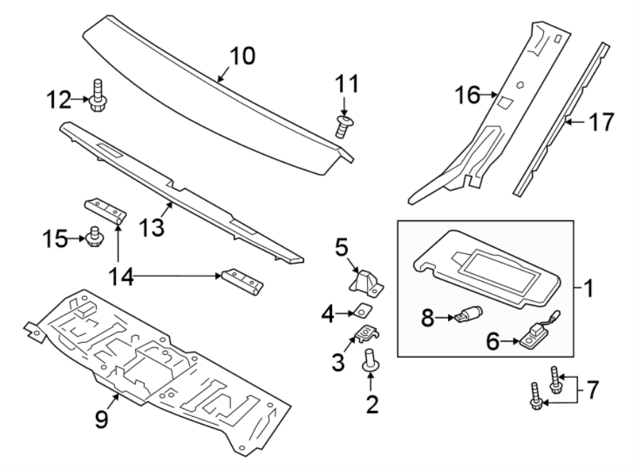 Diagram ROOF. INTERIOR TRIM. for your Land Rover