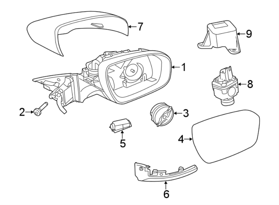 Diagram FRONT DOOR. OUTSIDE MIRRORS. for your 2021 Land Rover Range Rover   