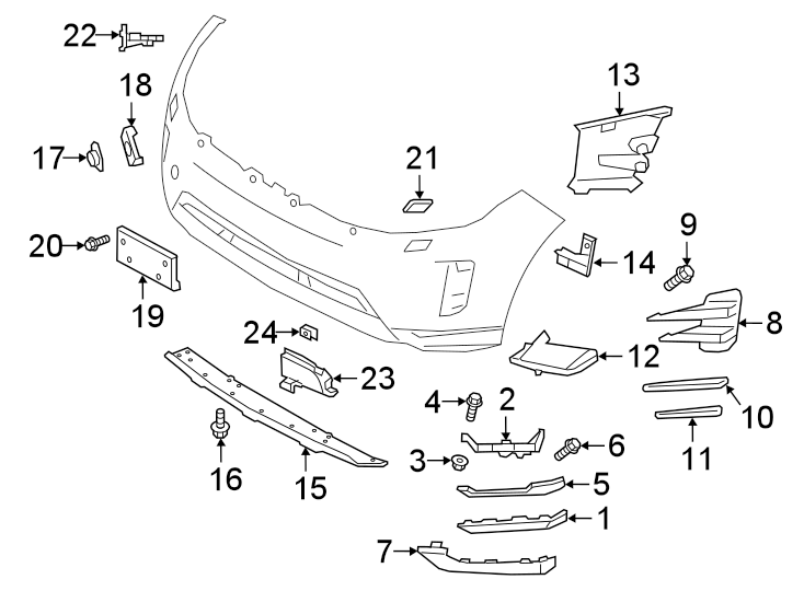 Diagram FRONT BUMPER. BUMPER & COMPONENTS. for your Land Rover