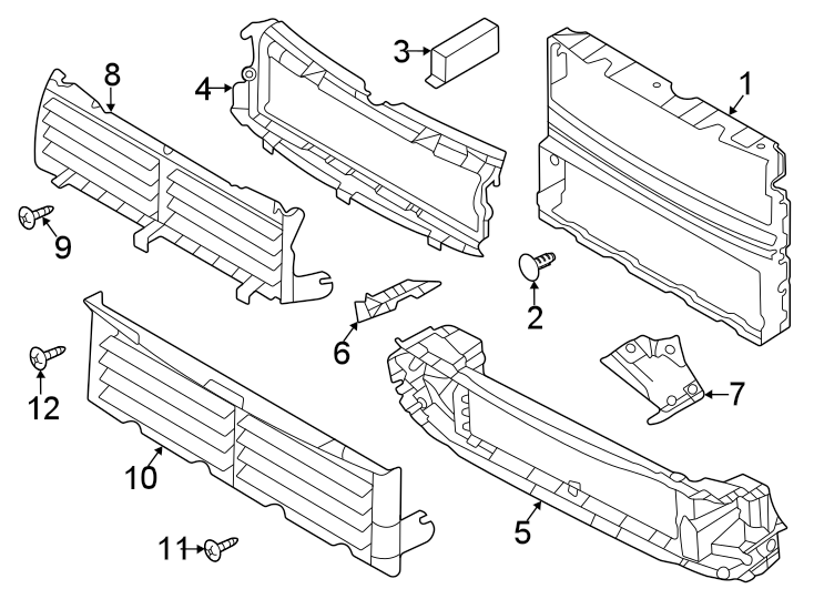 Diagram RADIATOR SUPPORT. for your 2020 Land Rover Range Rover Evoque  R-Dynamic HSE Sport Utility 