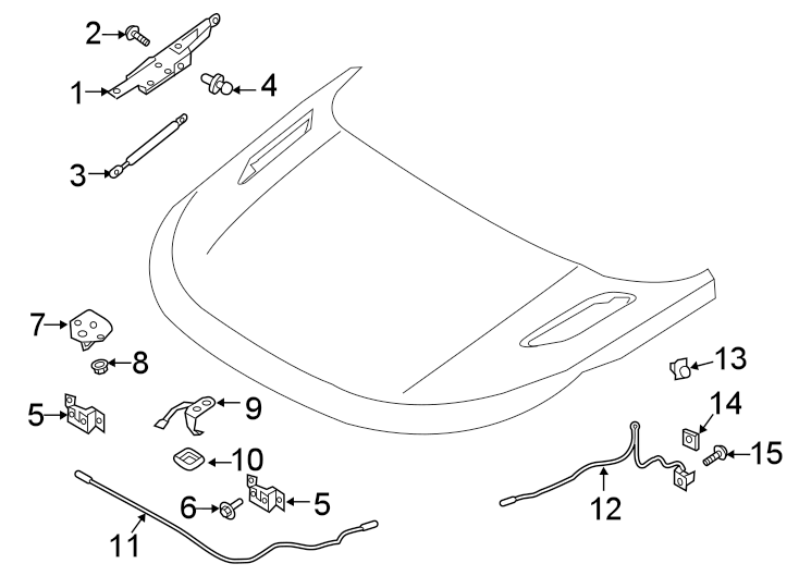 Diagram HOOD & COMPONENTS. for your 2015 Land Rover Range Rover Sport   