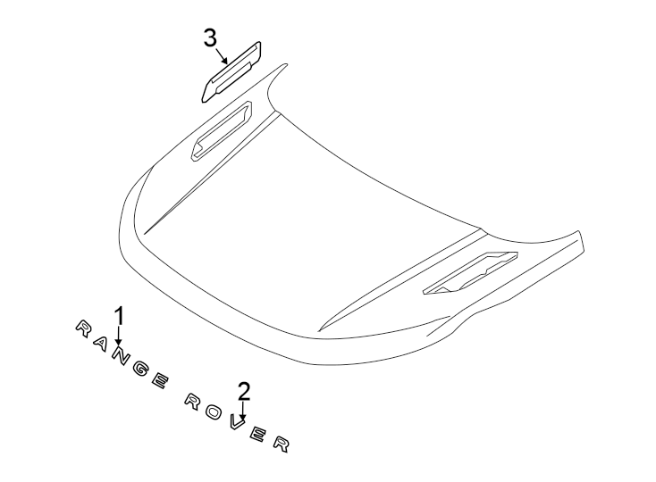 Diagram HOOD. EXTERIOR TRIM. for your 2009 Land Rover Range Rover Sport   