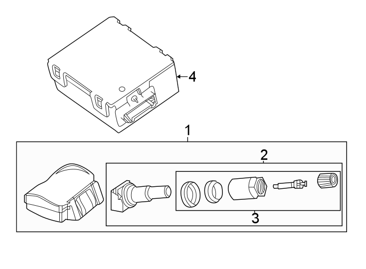 Diagram TIRE PRESSURE MONITOR COMPONENTS. for your Land Rover