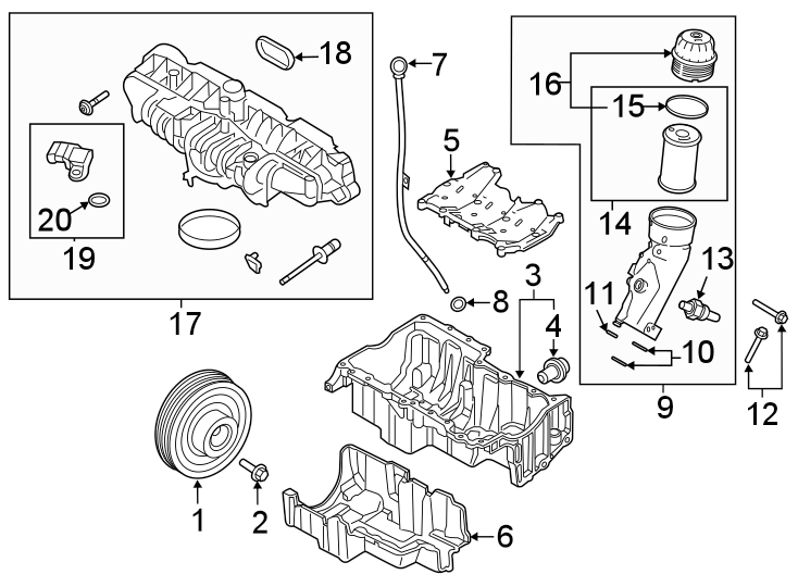 Diagram ENGINE / TRANSAXLE. ENGINE PARTS. for your Land Rover