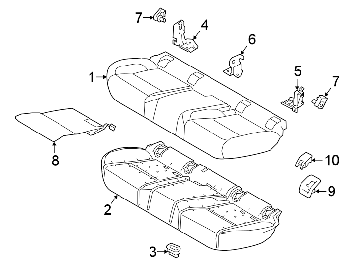 Diagram SEATS & TRACKS. REAR SEAT COMPONENTS. for your 2016 Land Rover Range Rover  Autobiography Sport Utility 