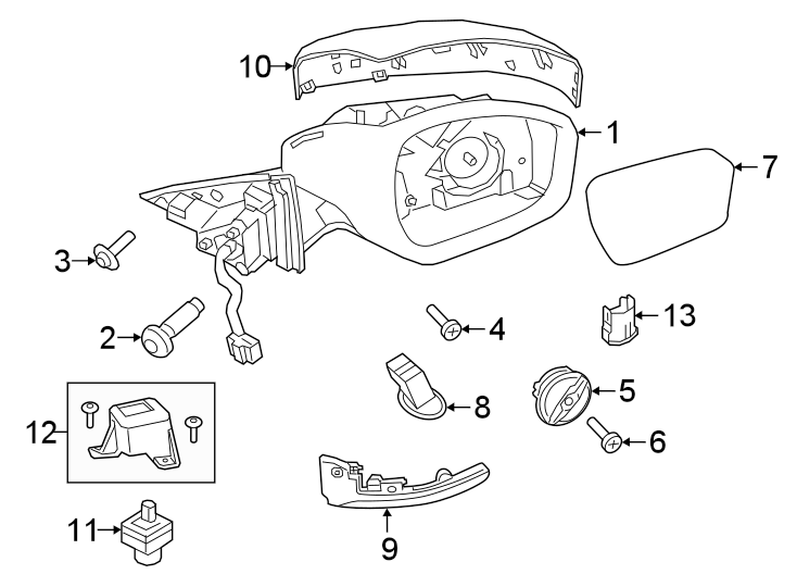 Diagram FRONT DOOR. OUTSIDE MIRRORS. for your 2004 Land Rover Range Rover   